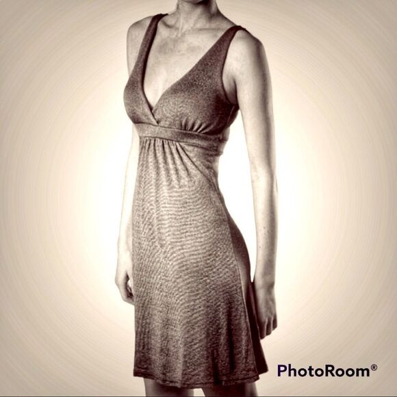 Michael Stars metallic surplice sleeveless stretch tank dress - Picture 7 of 7